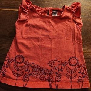 ❤️ 3/$15! Tea Collection Coral Tee with Floral and Butterfly Design